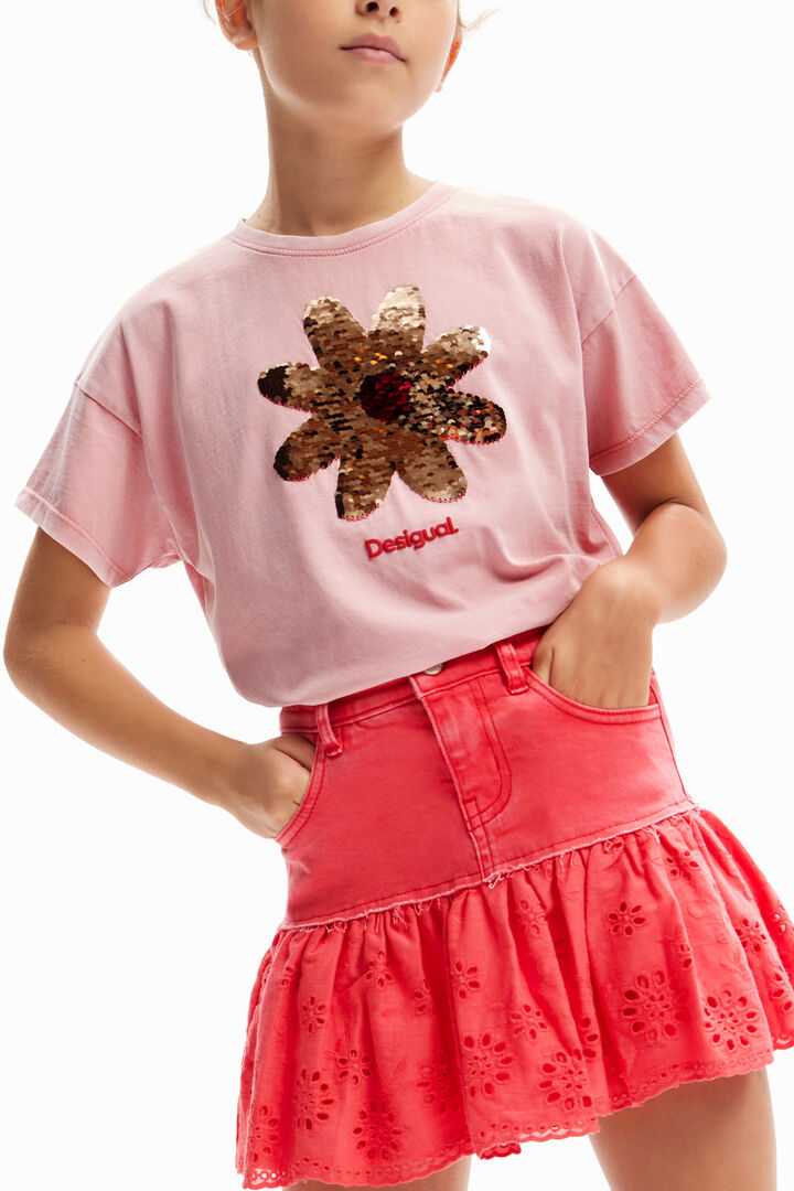 Sequin flower T-shirt | Desigual