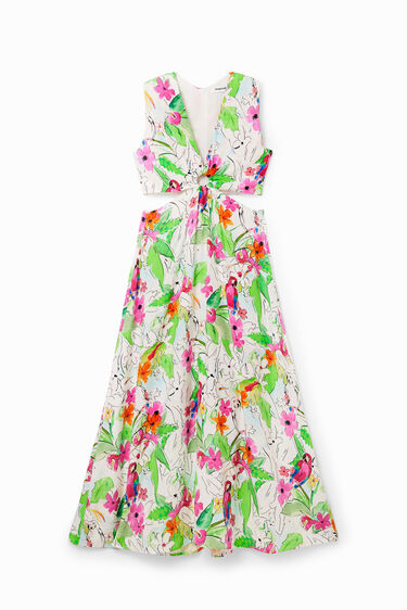 Long cut-out dress | Desigual