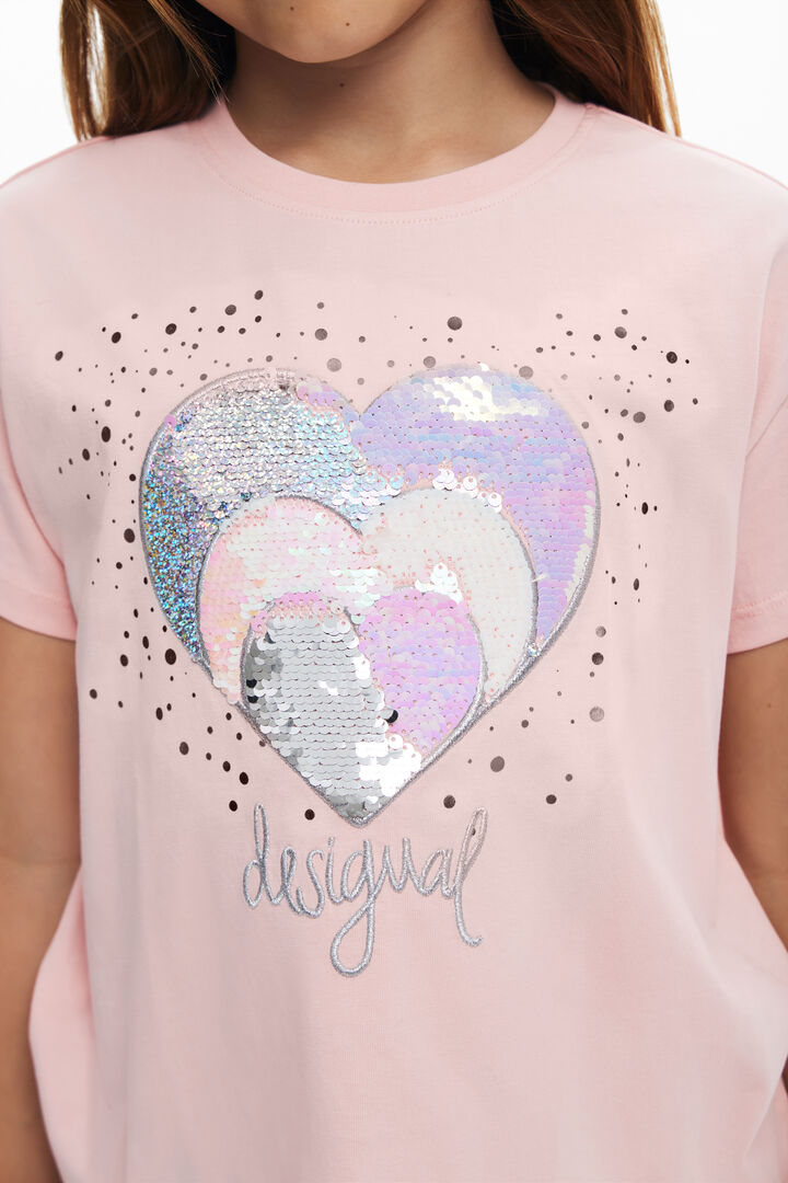 Heart T-shirt with rhinestones | Desigual
