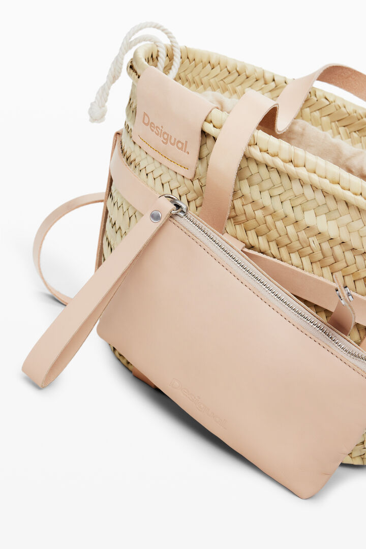 S leather wicker basket | Desigual