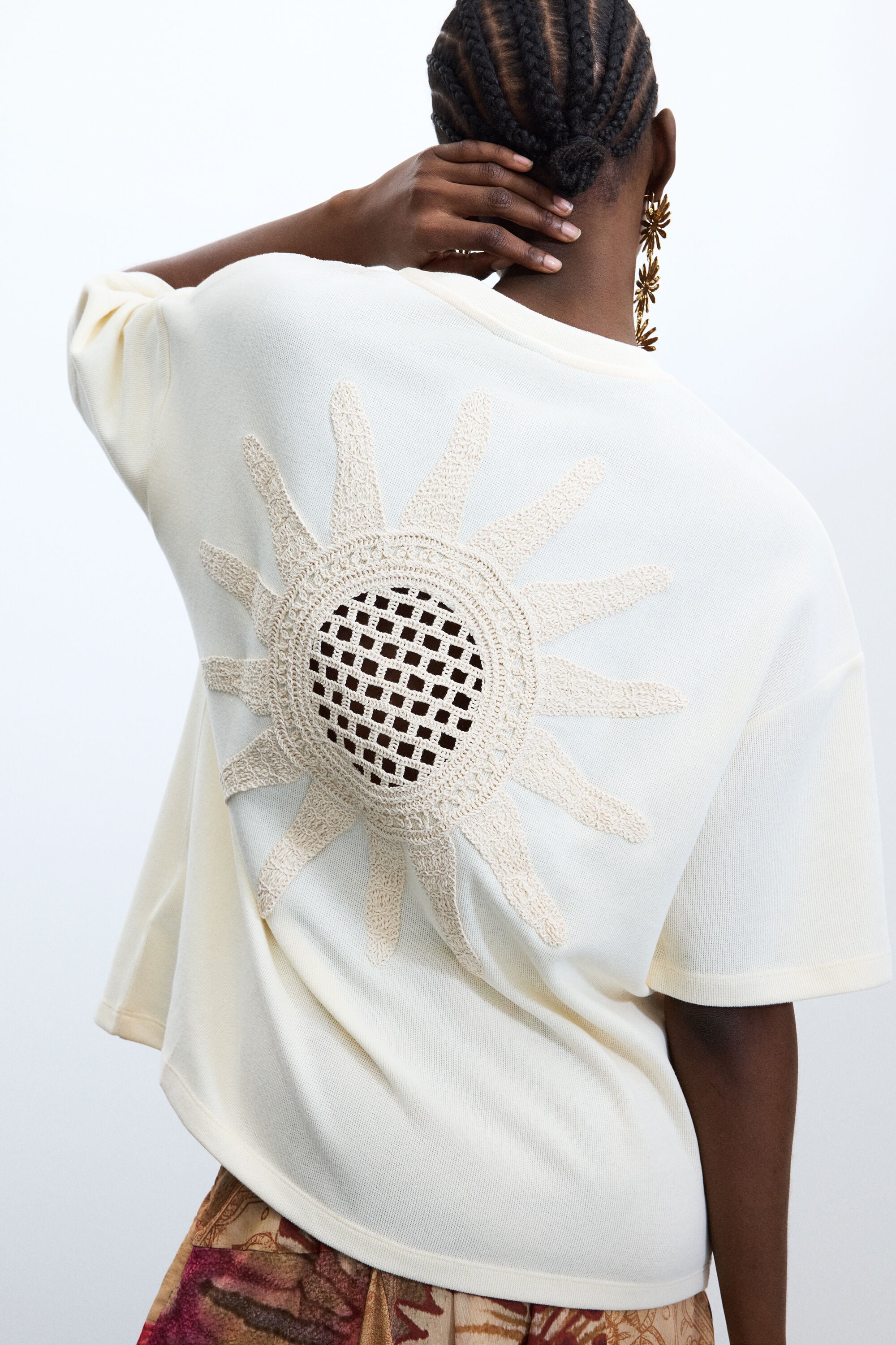 Camiseta Punto Manga Corta, Blanco, XS
