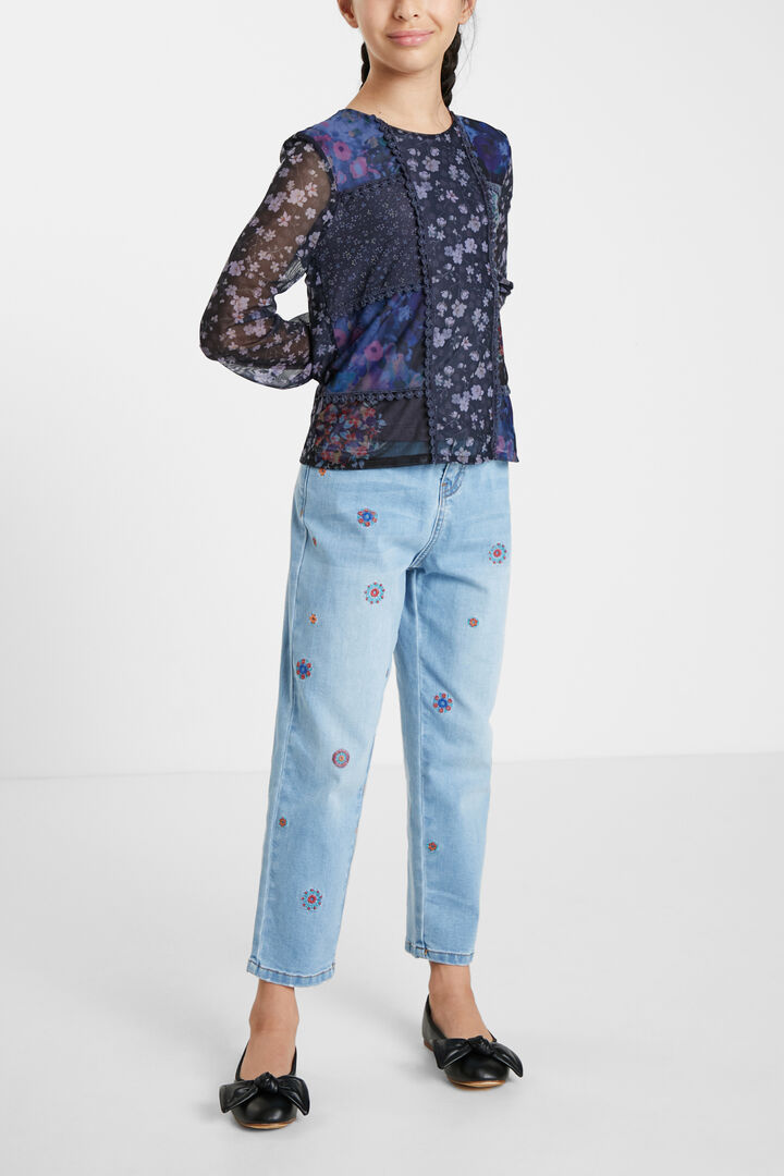 T-shirt patch flores | Desigual