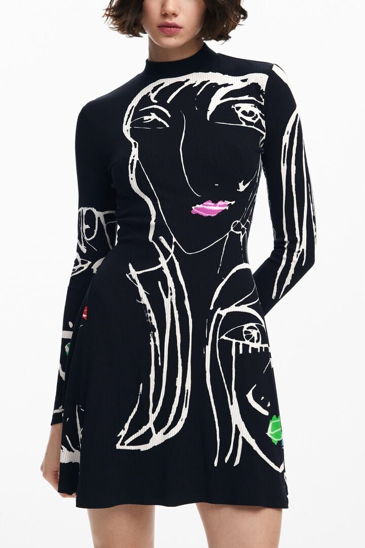 Sukienka z nadrukiem twarzy | Desigual