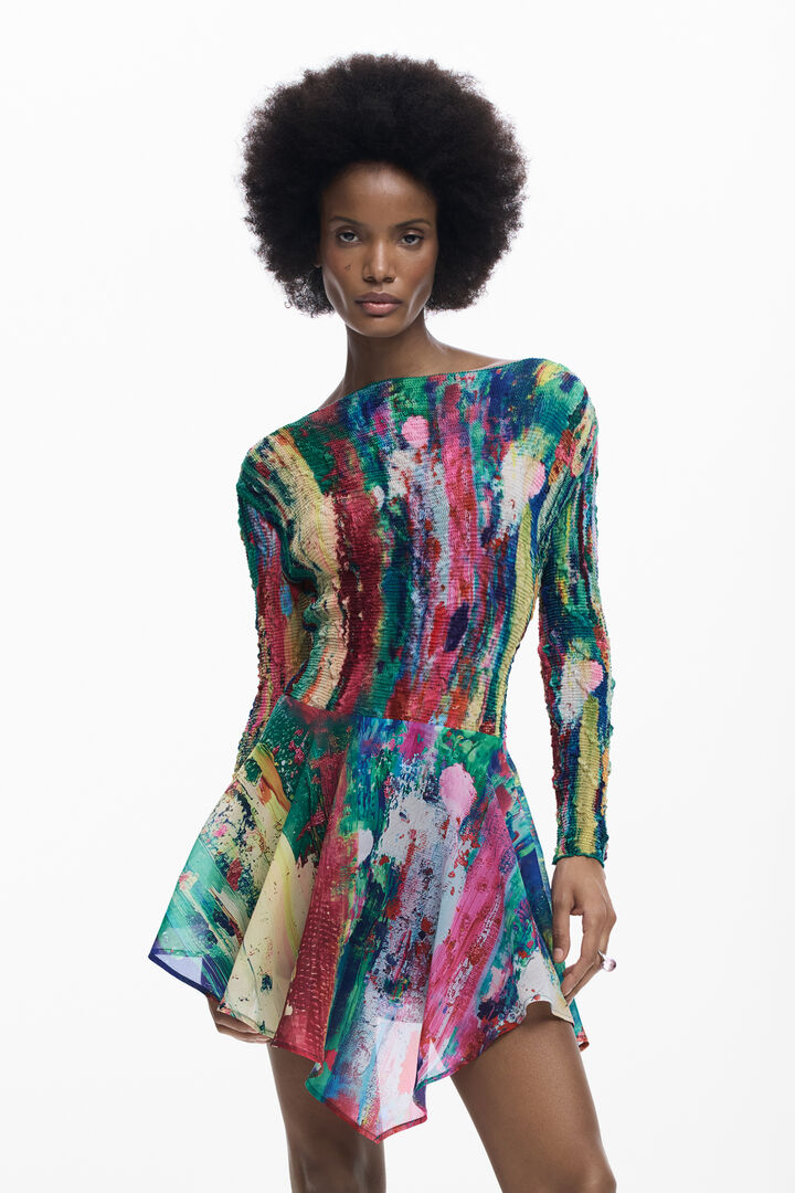 Ruched asymmetrical dress | Desigual