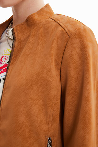 Chaqueta biker efecto ante | Desigual