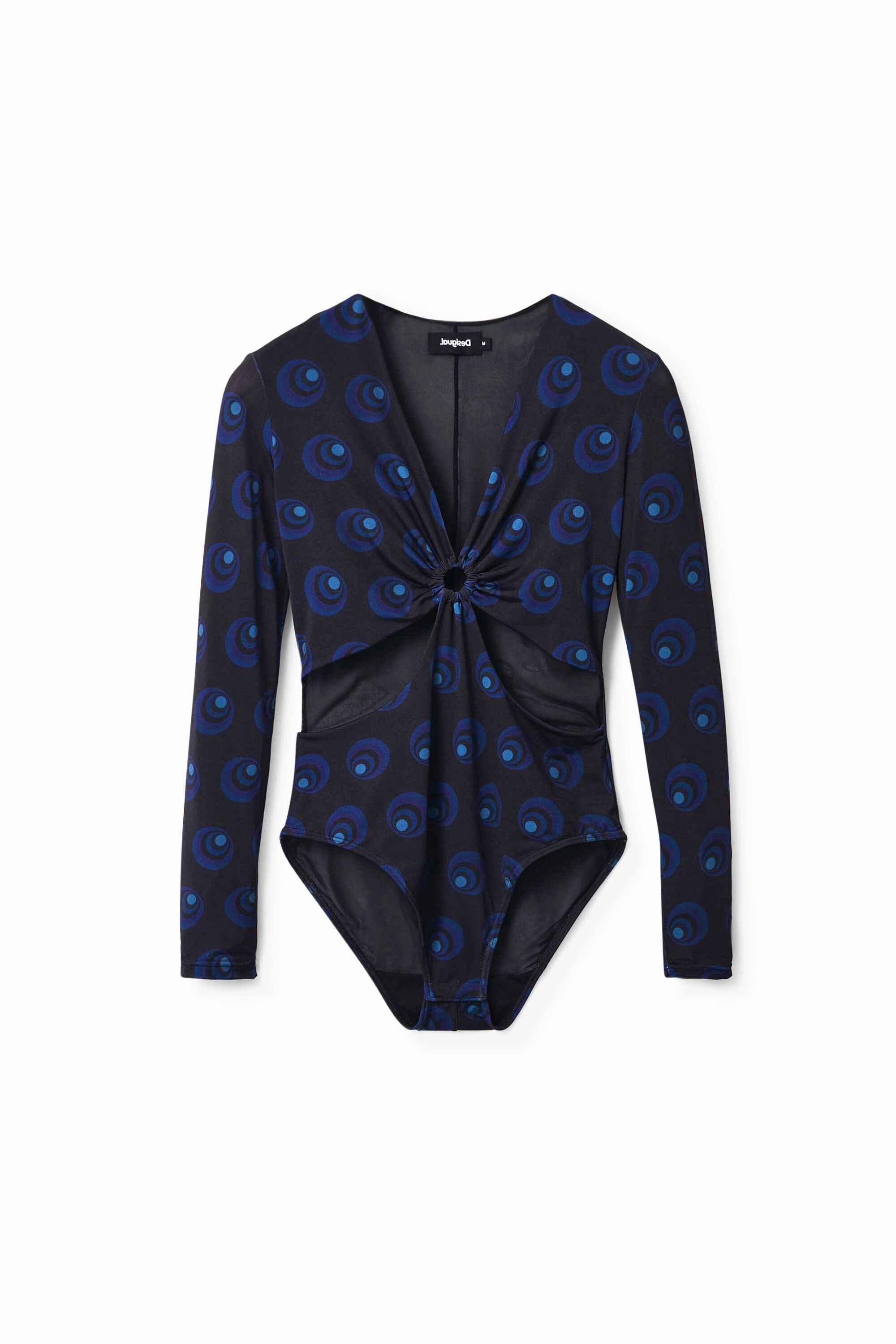 Geometric circle print body with cut-outs - BLUE - XS