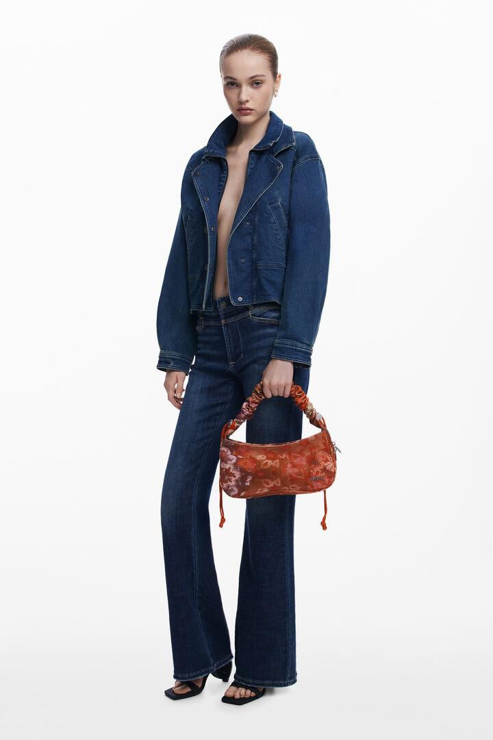 Mittelgroße Umhängetasche mit Blumenstruktur | Desigual