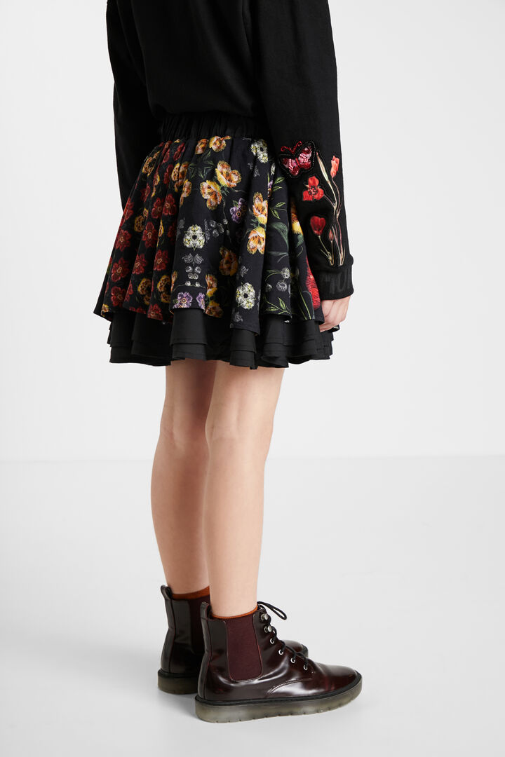 Short skirt flounces flowers | Desigual