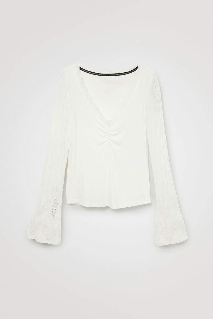 Ribbed T-shirt flared sleeves | Desigual