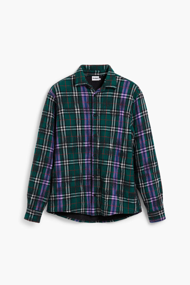 Long-sleeve checkered shirt with zipper | Desigual