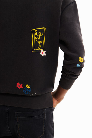 Sweat-shirt délavé imprimé | Desigual