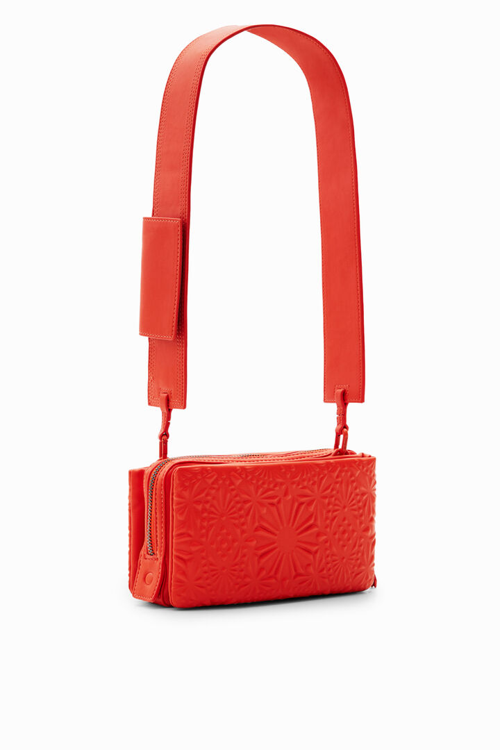 Small geometric embossed crossbody bag | Desigual