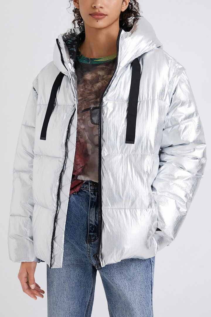Quilted jacket with removable sleeves | Desigual