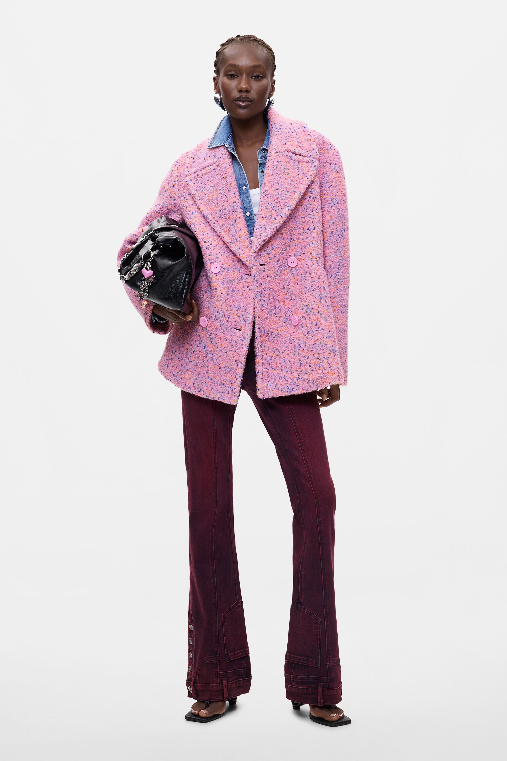 ウール入りショートコート バラ 女性用 I Desigual.com