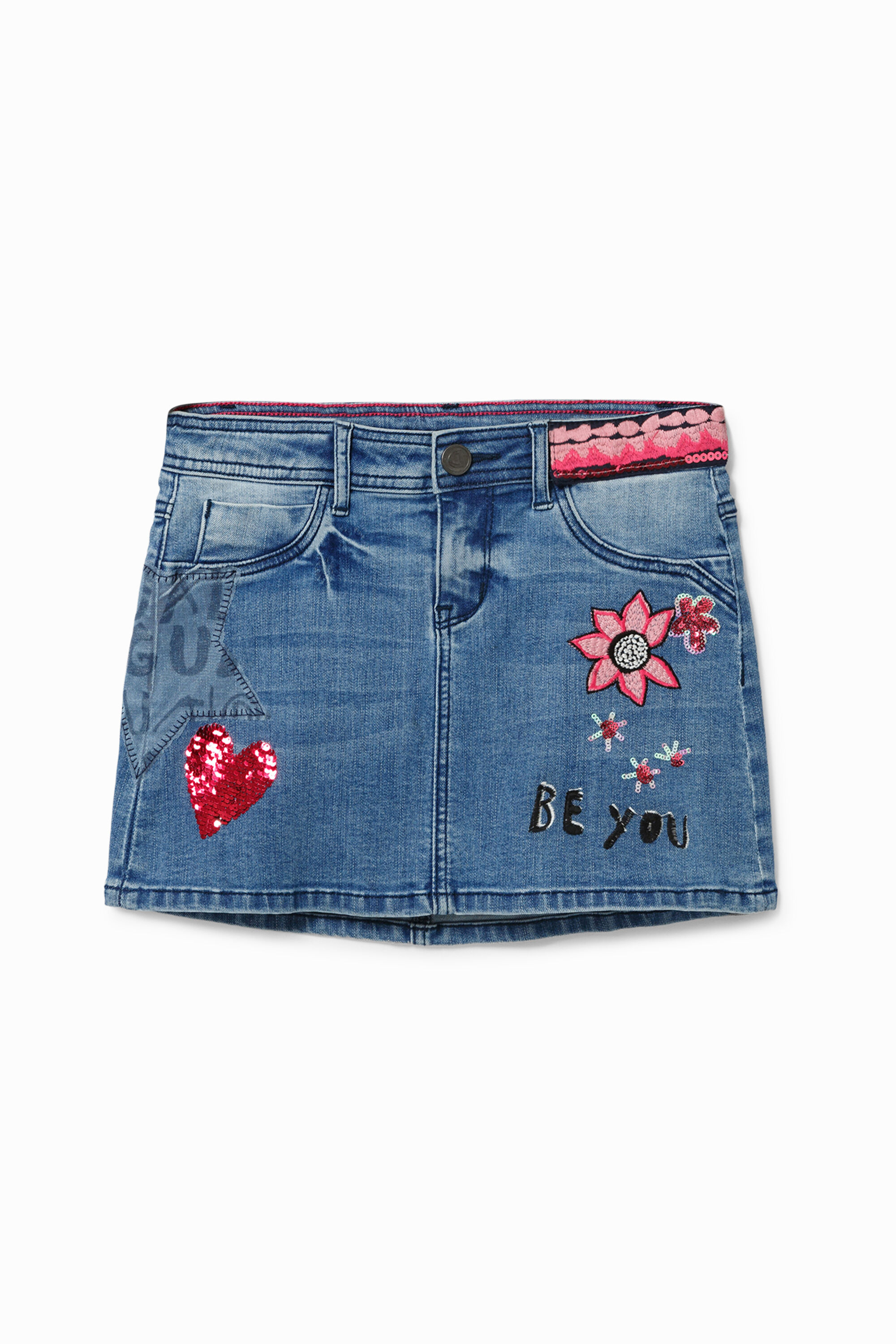 Falda vaquera desigual outlet 2025
