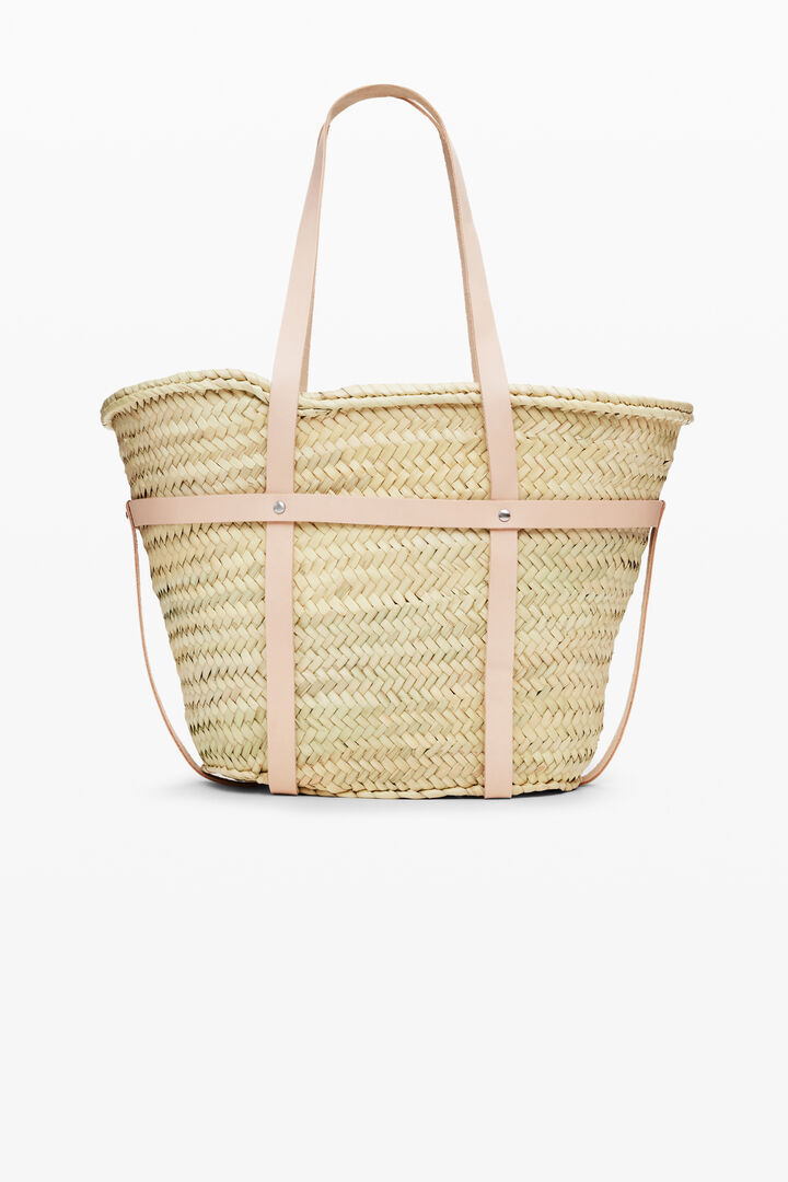 Cesta de mimbre L  piel | Desigual