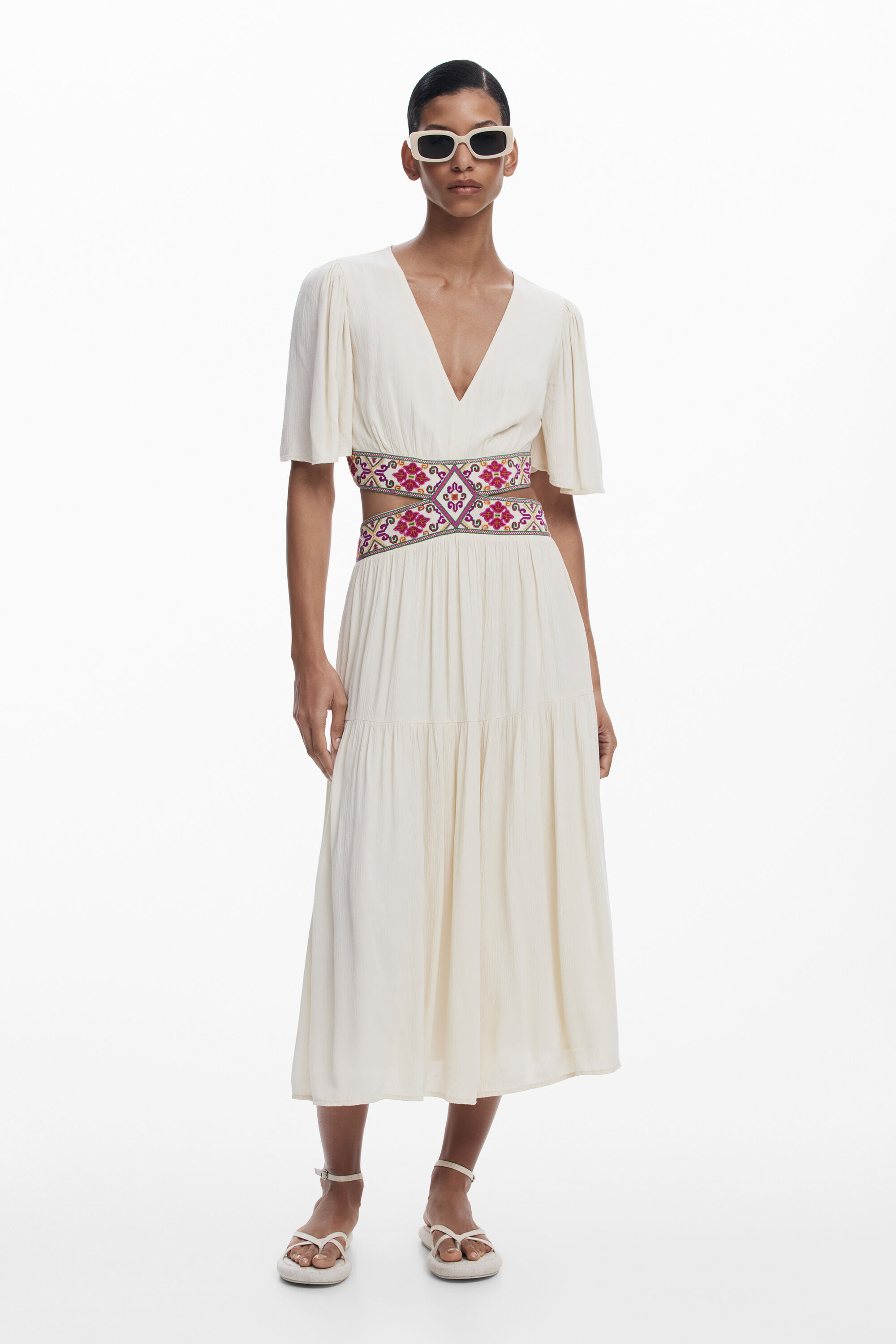 Embroidered cut-out dress
