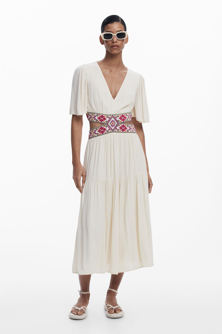 Embroidered cut-out dress