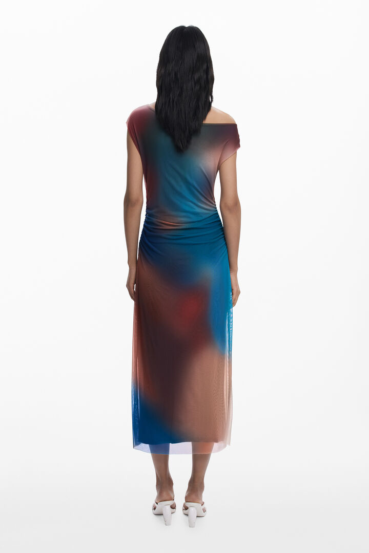 Robe drapée à encolure irrégulière | Desigual
