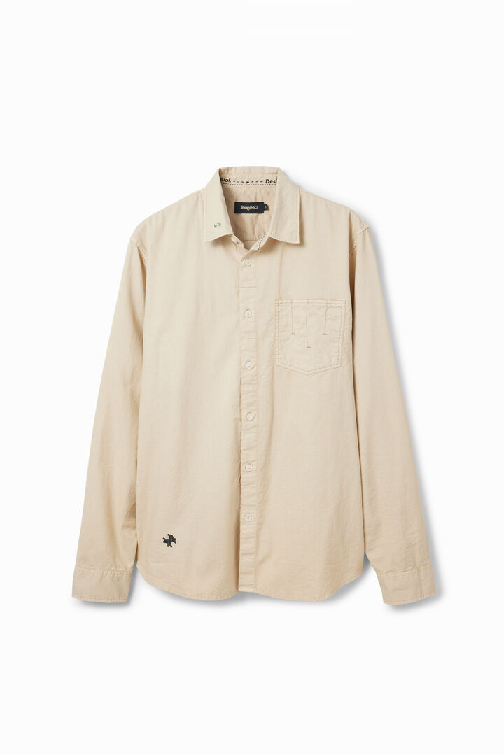 Long-sleeve embroidered shirt