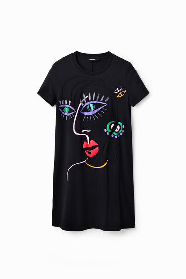 Arty face T-shirt dress | Desigual