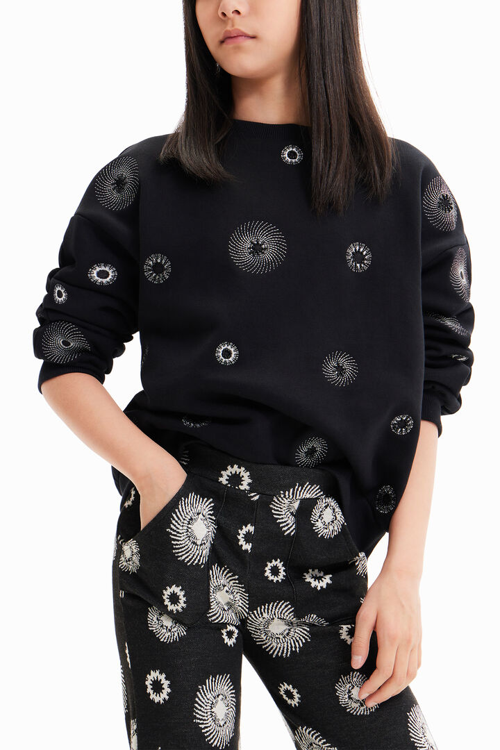Geometrikus hímzett pulóver | Desigual
