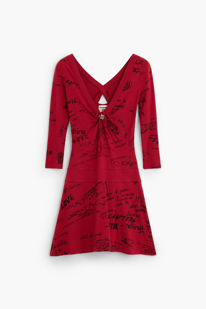 Short dress with vintage print