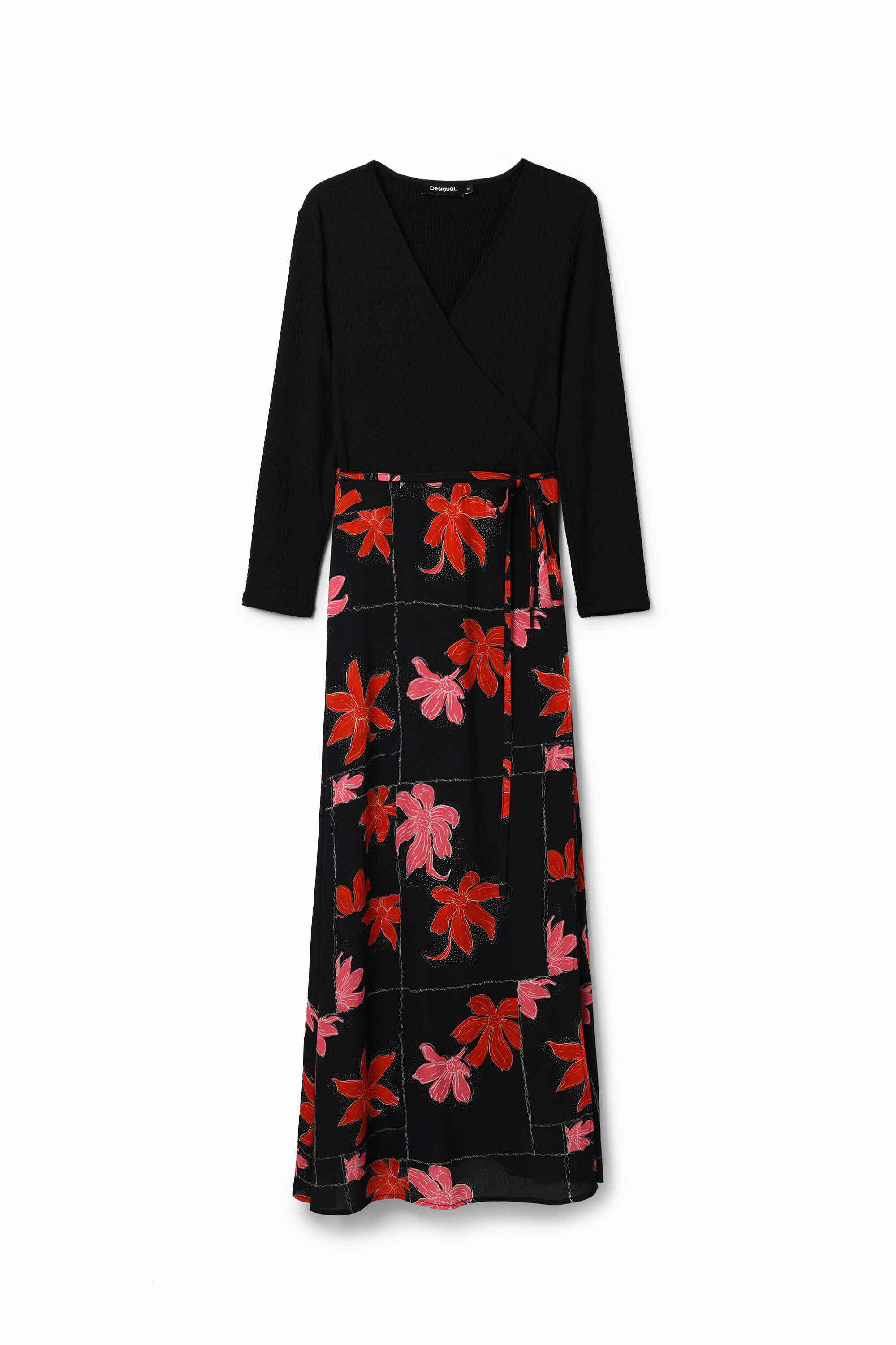 Floral wrap midi dress