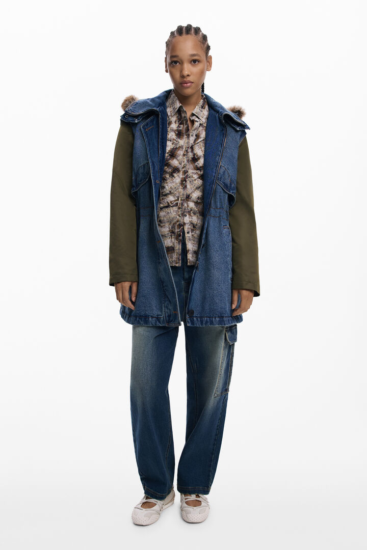 Fur-trimmed parka