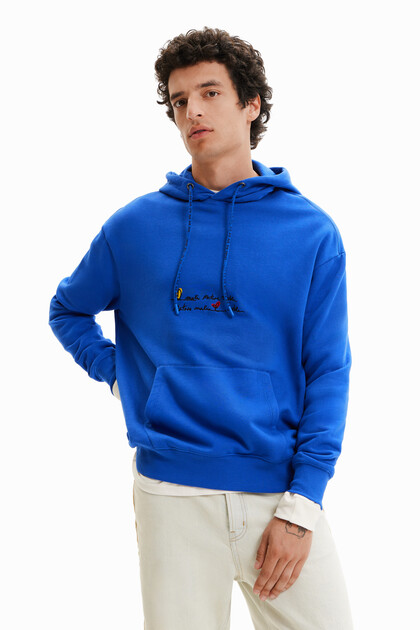 Embroidered message hoodie