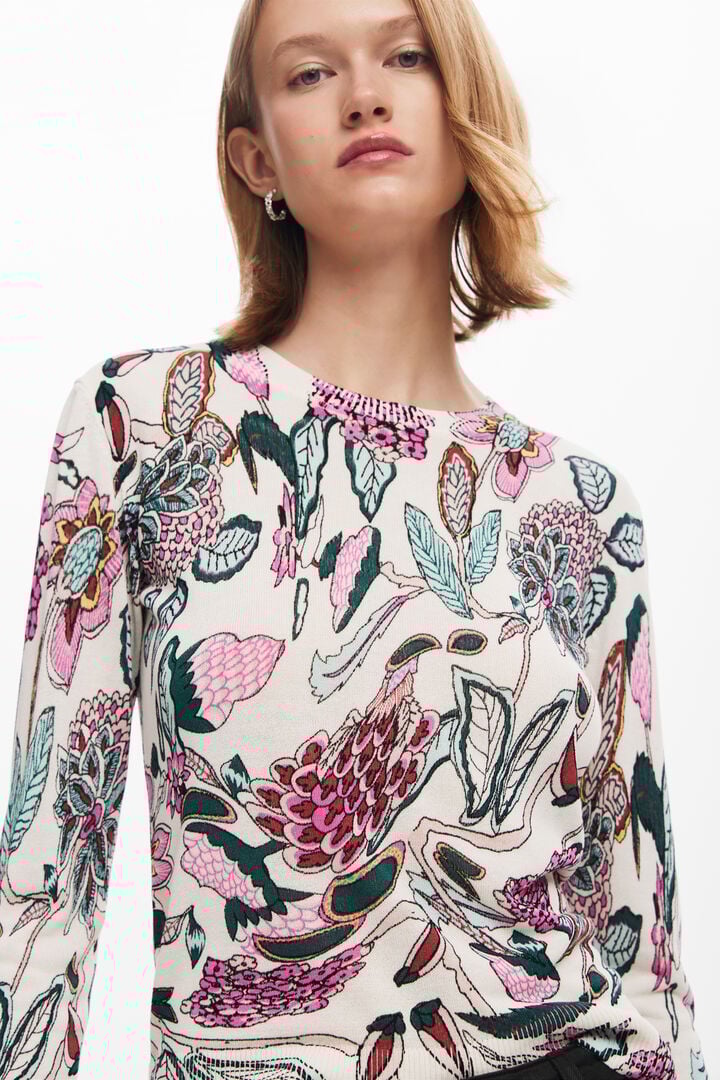 Maglione a maglia con disegni botanici | Desigual