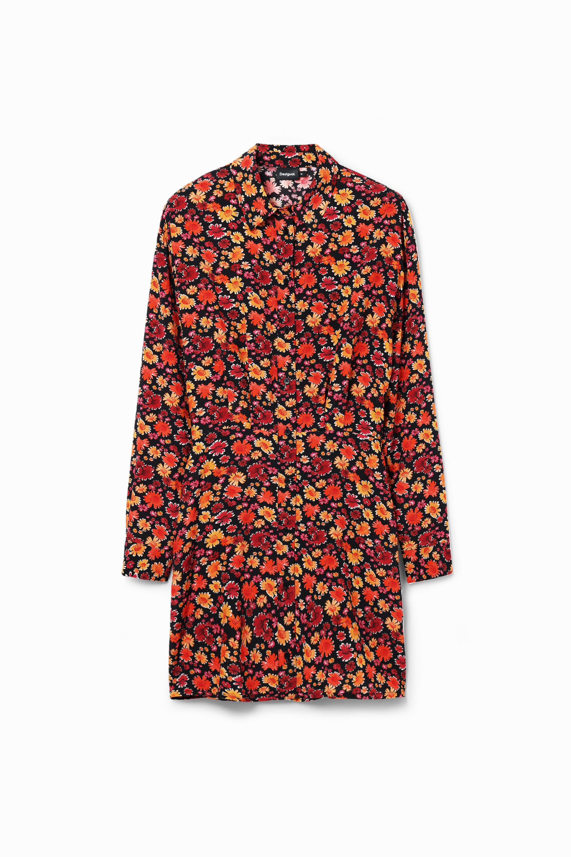 Robe chemise courte fleurs pour femme I Desigual