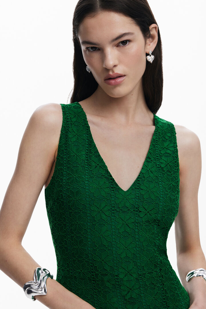 Vestido de renda sem mangas | Desigual