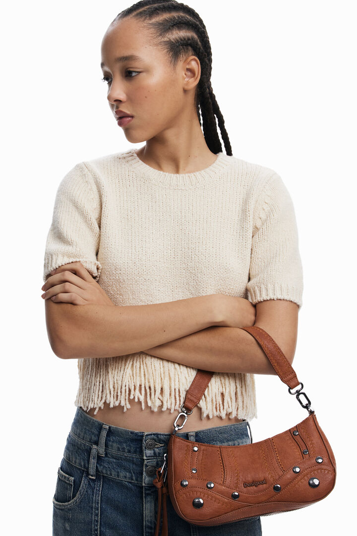 Small embroidered faux leather bag | Desigual