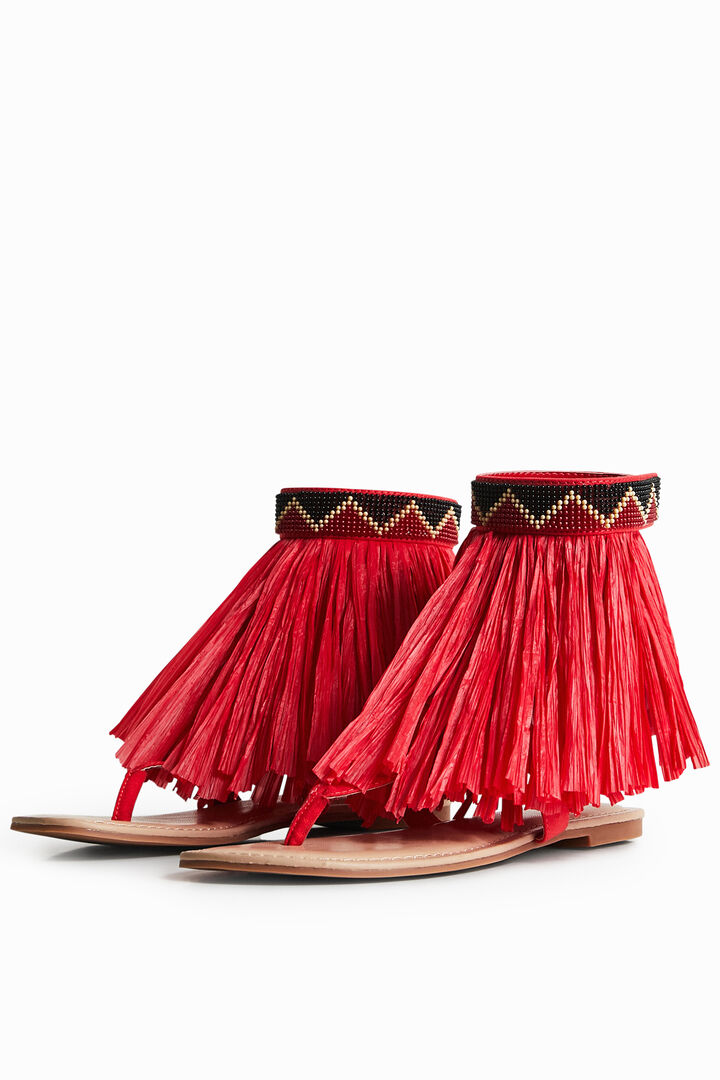 Stella Jean fringed flat sandal | Desigual