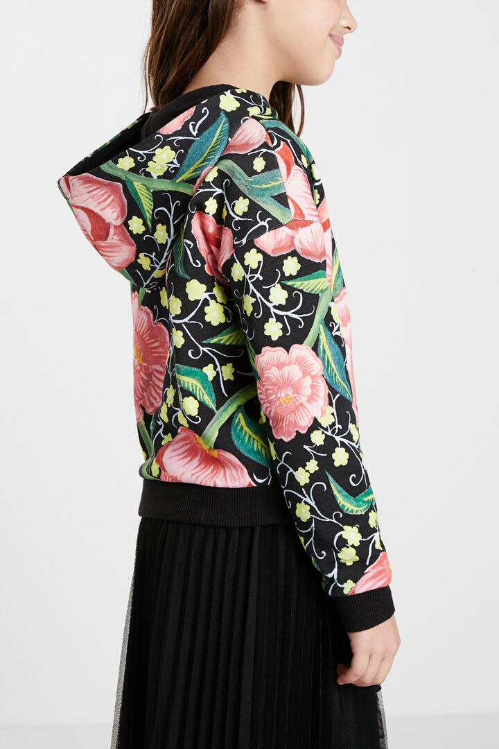 Hooded sweatshirt flowers | Desigual