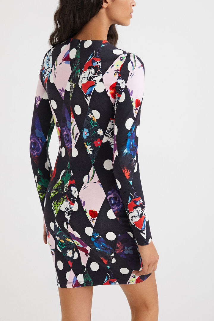 Krótka dopasowana sukienka w romby | Desigual