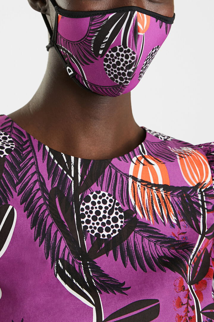 Masque réversible fleuri + housse | Desigual