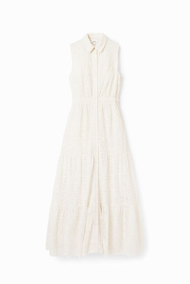 Vestit llarg camiser brodats | Desigual