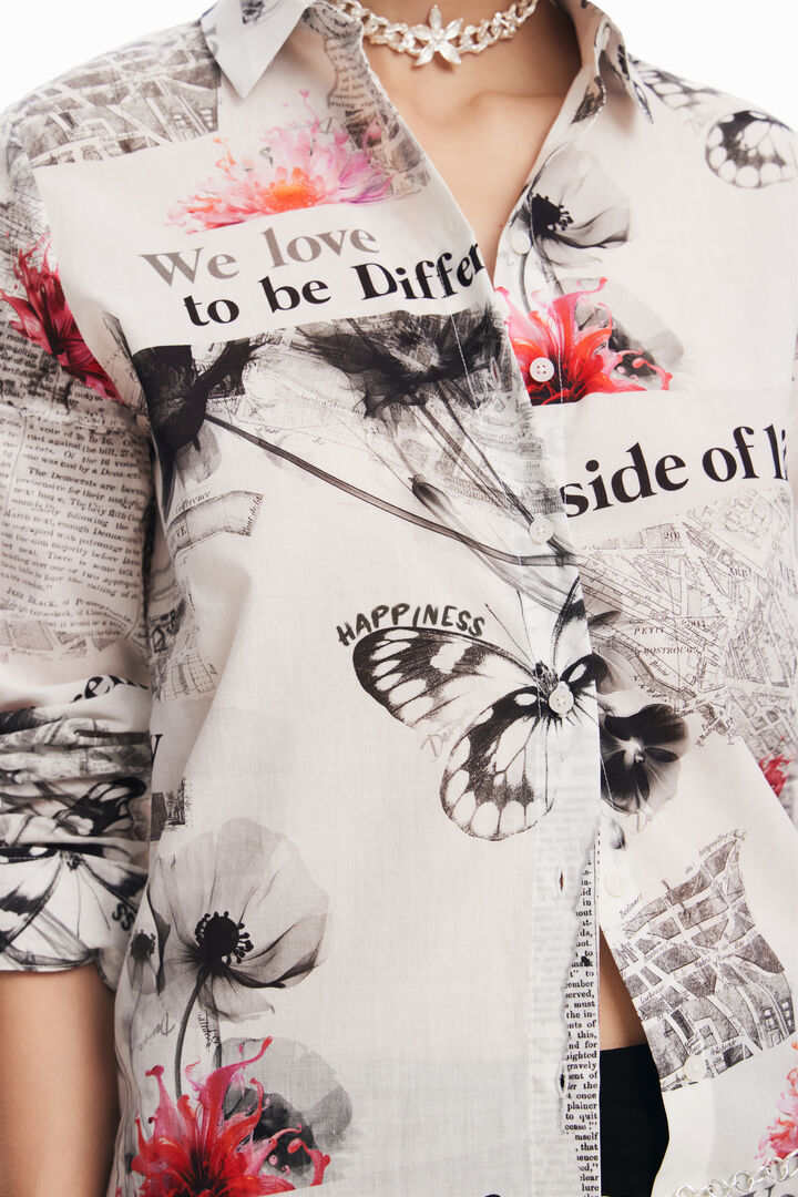 Camisa texto flores | Desigual