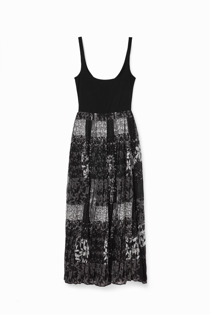 Pleated combination midi dress | Desigual