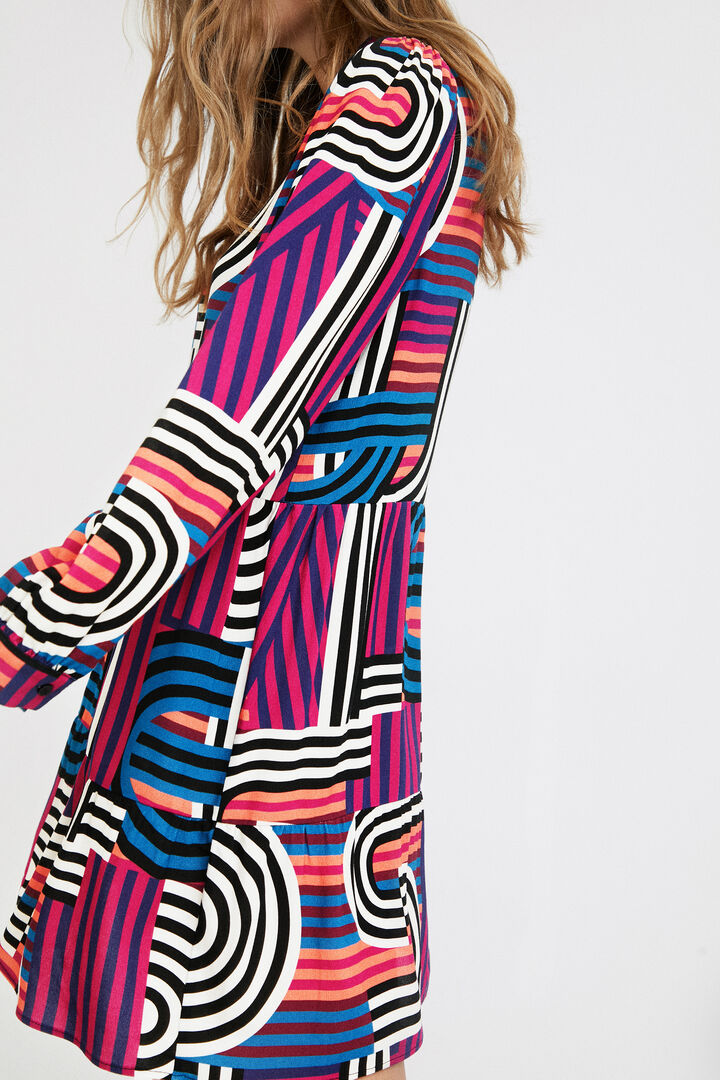 Short geometric shirt dress | Desigual