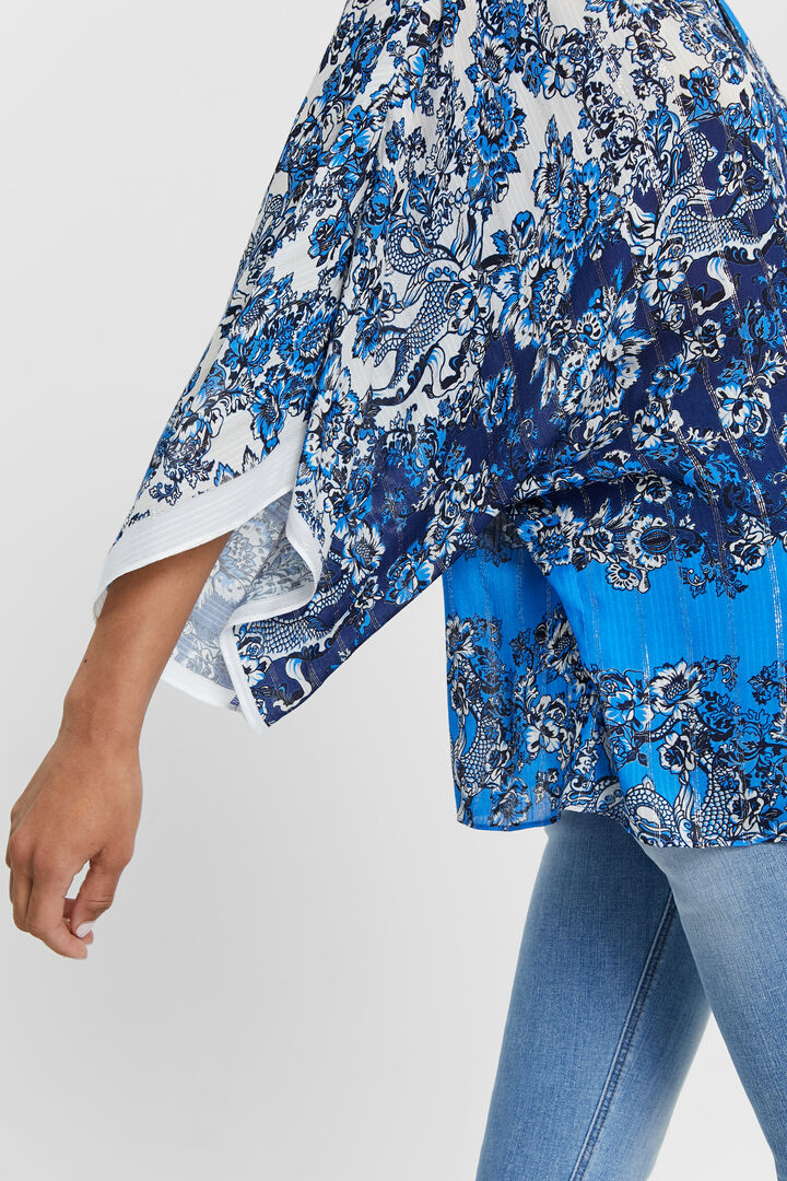 Kimono type blouse with oriental print | Desigual