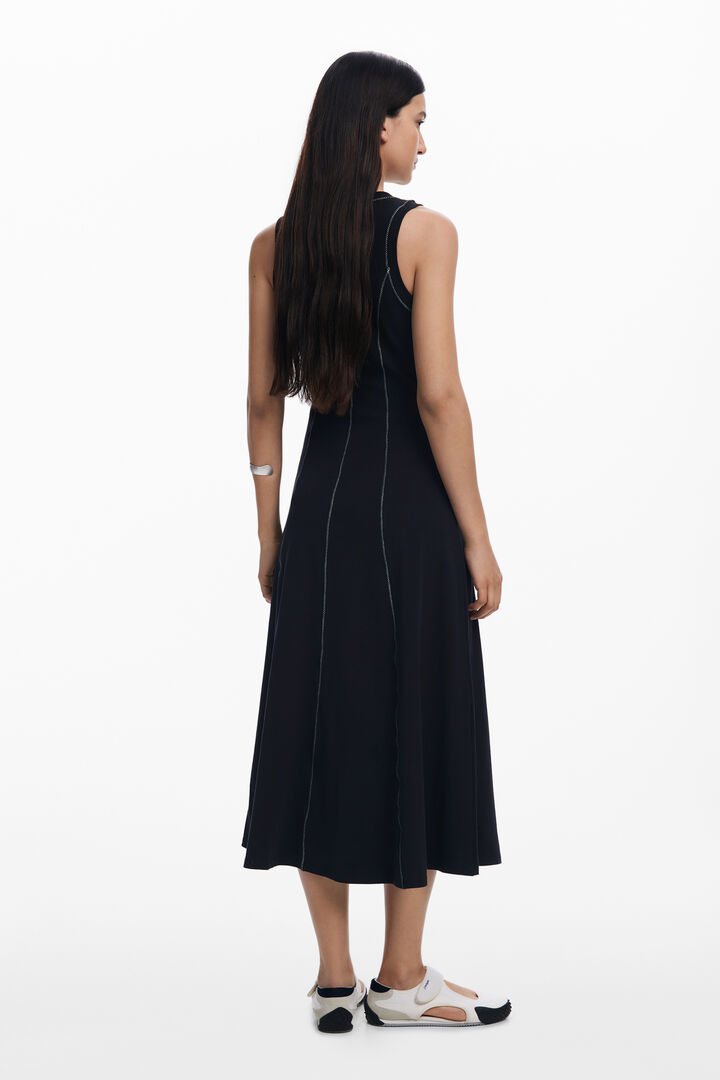 Abito midi in denim con cuciture | Desigual