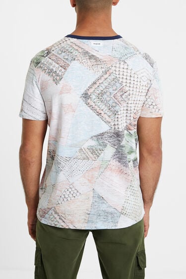 Patch print cotton T-shirt | Desigual