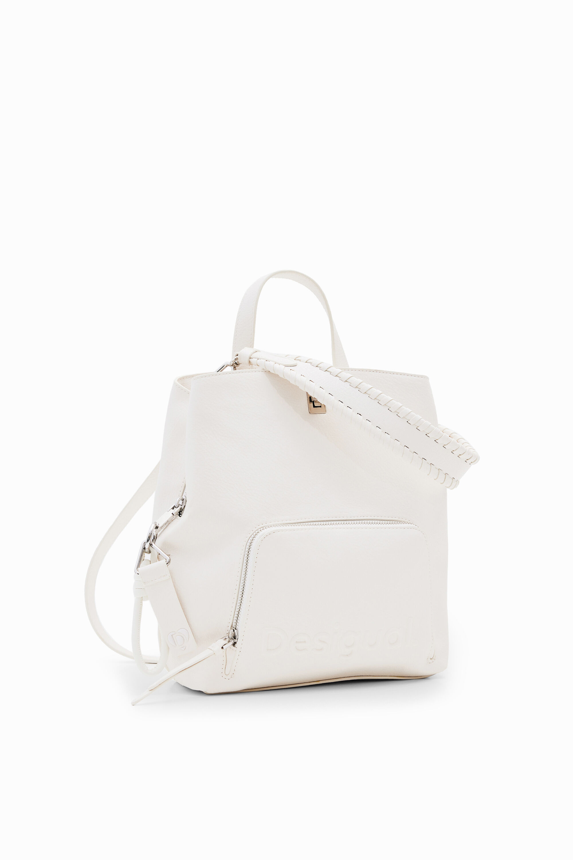 Mini white leather backpack clearance