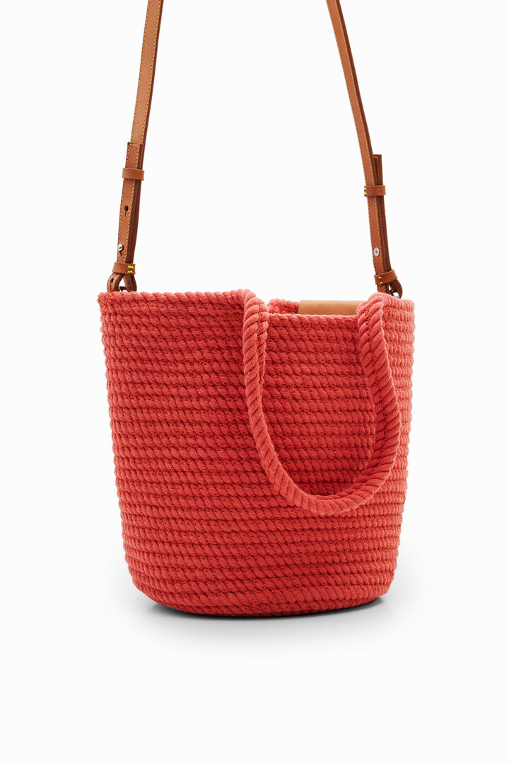 M woven leather basket | Desigual