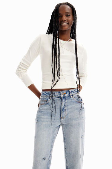 Straight appliquéd jeans | Desigual