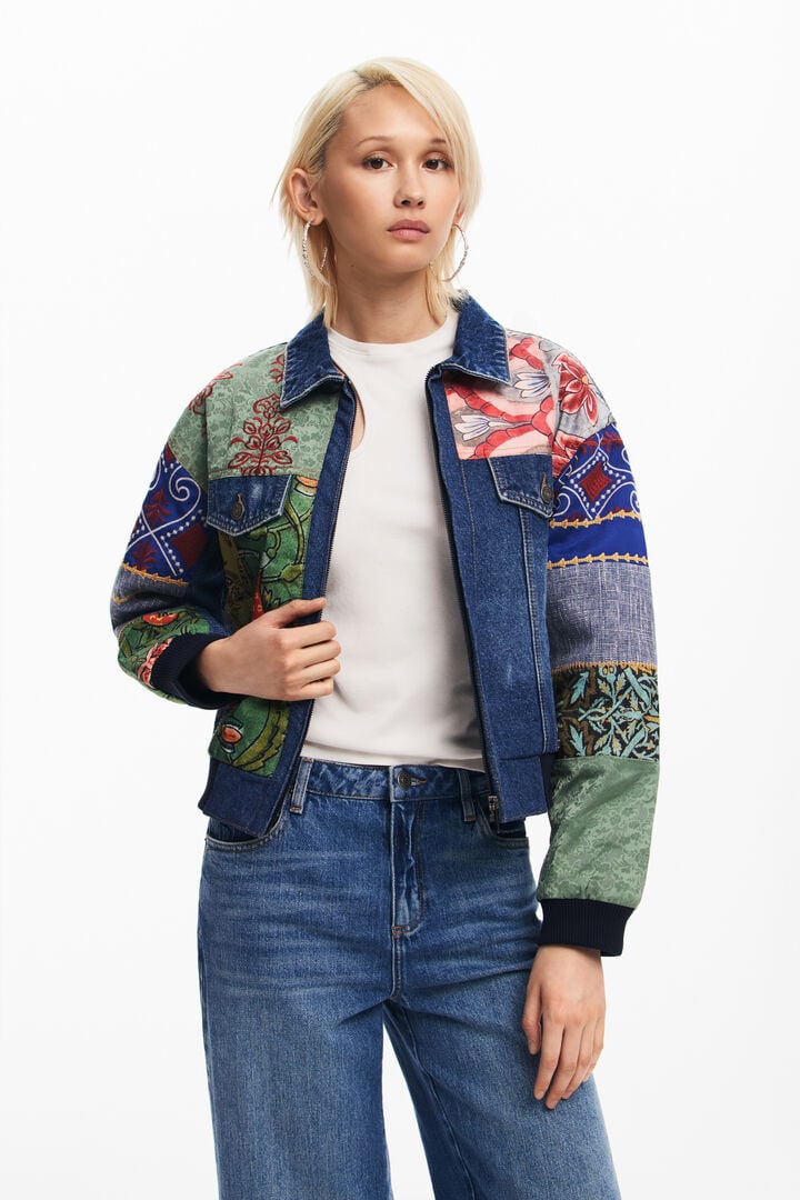 Chaqueta denim patchwork