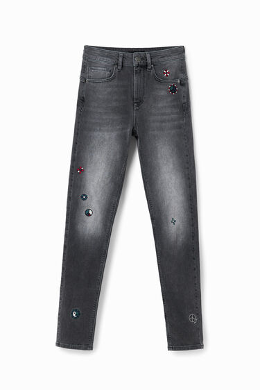 Vaqueros push-up bordados | Desigual.com